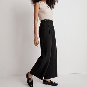 Madewell The Tall Harlow Wide-Leg Ankle Pant in Softdrape Black Size 4 Tall